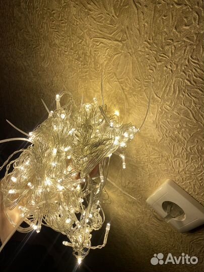 Гирлянда занавес/ штора теплый свет 2 и 3 метра