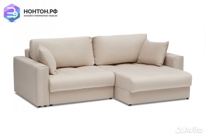 Диван угловой тик-так Монарх бежевый