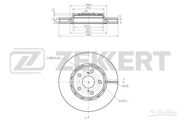 Диск торм. перед. Toyota Previa (R20 R50) 05