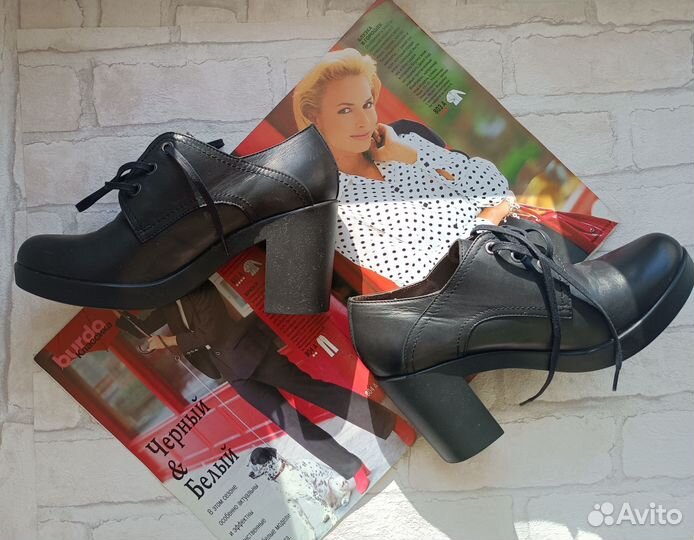 Ботильоны черные кожаные Francesco Donni 38 размер
