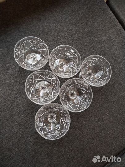 Хрустальные вазочки СССР 6 шт 9 х 8 см