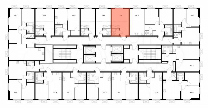 Квартира-студия, 23,5 м², 18/28 эт.