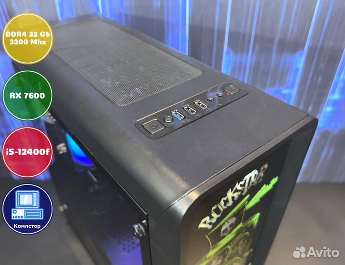 Сборка пк 4к i5-RX7600-32DDR4-OGN0374128956-H610