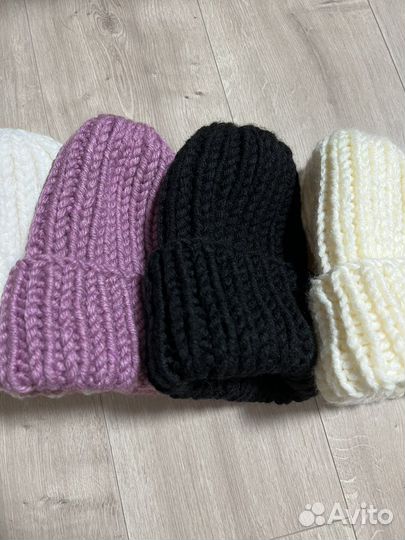 Шапка вязаная объемная зима