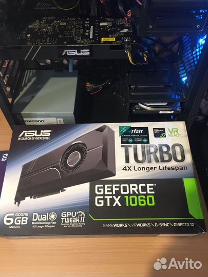 Видеокарта gtx 1060 6gb asus turbo
