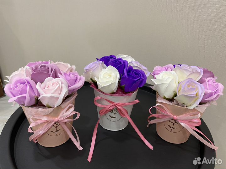 Букет-комплимент цветов из мыла