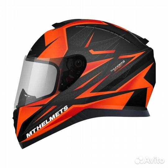 Мотошлем интеграл MT thunder 3 SV effect черно-ор