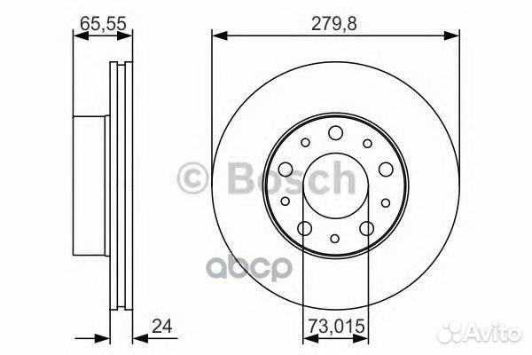 Диск торм. пер.вент.280x24 5 отв. 0986479S70