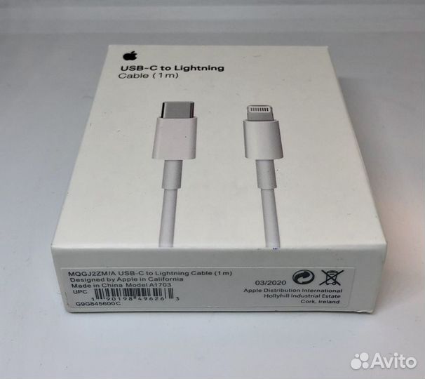 Оригинальный кабель Apple USB-C/Lightning 1m и 2m