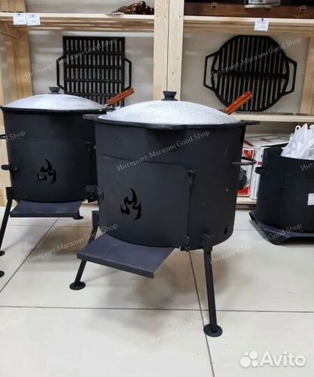 Печь под казан 360 мм. (под казан 12 л.) С дверкой