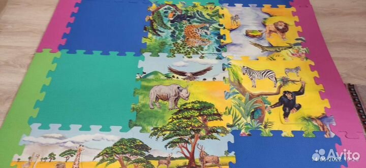 Мягкий пол ковер пазлами игровой