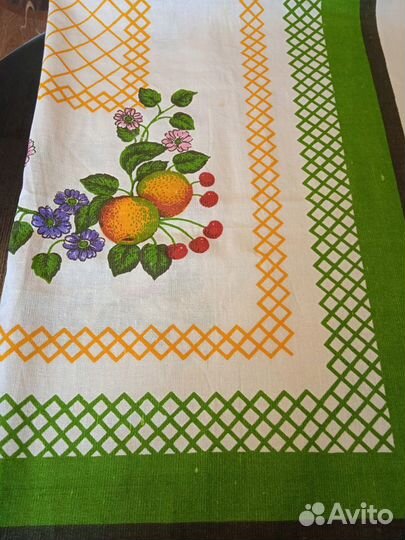Скатерть набивная лен- хлопок.СССР. Новая