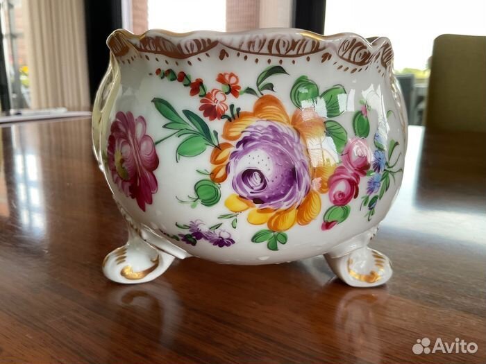 Антикварная Фарфоровая Ваза Чаша для Фруктов