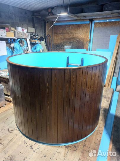 Круглая купель для бани, банный чан