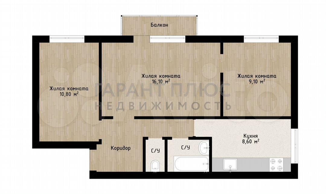 3-к. квартира, 59 м², 5/9 эт.