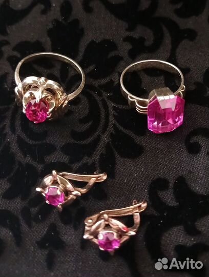 Серебряное кольцо СССР винтаж 875 пробы