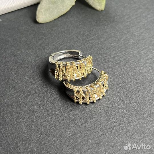 Серьги стильные кольца