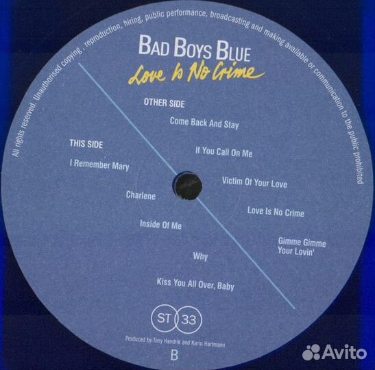 BAD boys blue - Love Is No Crime LP цветной винил