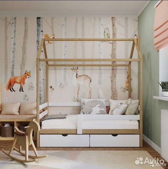 Кровать домик комбинированная 160х80