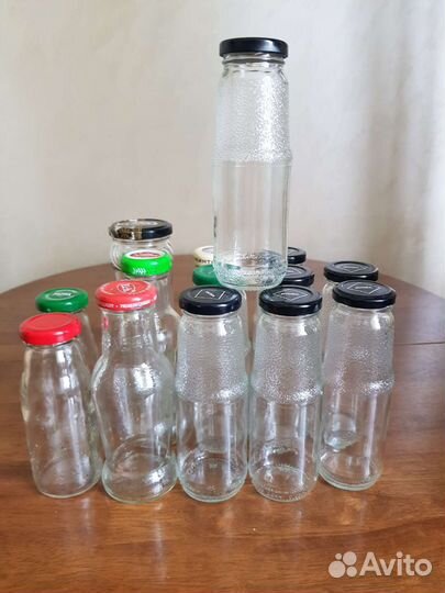 Стеклянные бутылки 0,25 с крышками