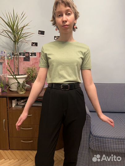 Зеленая футболка mango s