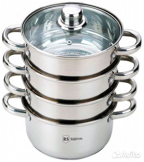 Пароварка со стеклянной крышкой Rainstahl 5102-03