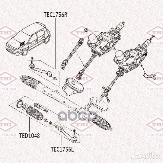 Наконечник рулевой тяги перед прав TEC1736R