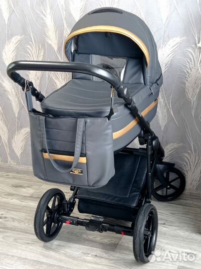 Коляска красивая 2в1 Экокожа