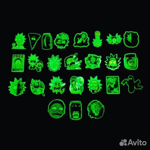 Светящиеся значки Рик и Морти (Rick and Morty)