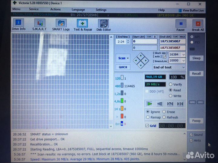 SSD Micron 5300 MAX 960 Гб mtfddak960tdt SATA