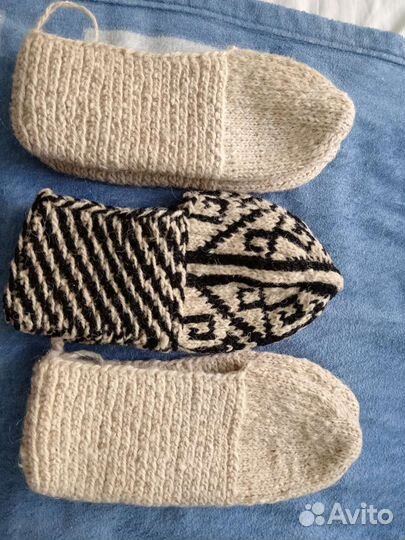 Носки ручной вязки шерстяные