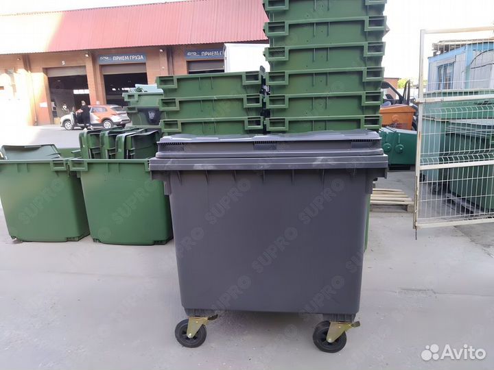 Пластиковый евроконтейнер для мусора 1100л Ш3745