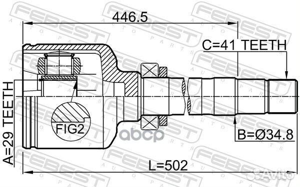 ШРУС внутренний правый 29X34.8X41 fiat ducato