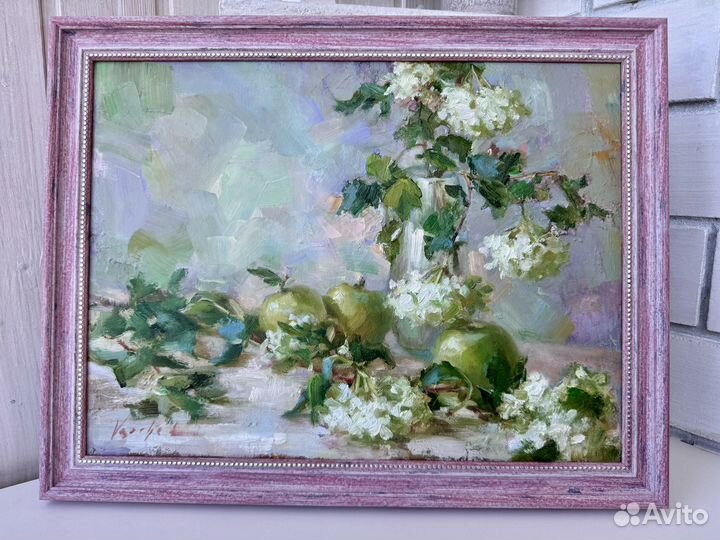 Картина маслом Натюрморт с гортензиями