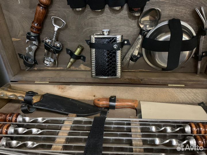 Набор Шампуров в большом кейсе Цельное дерево