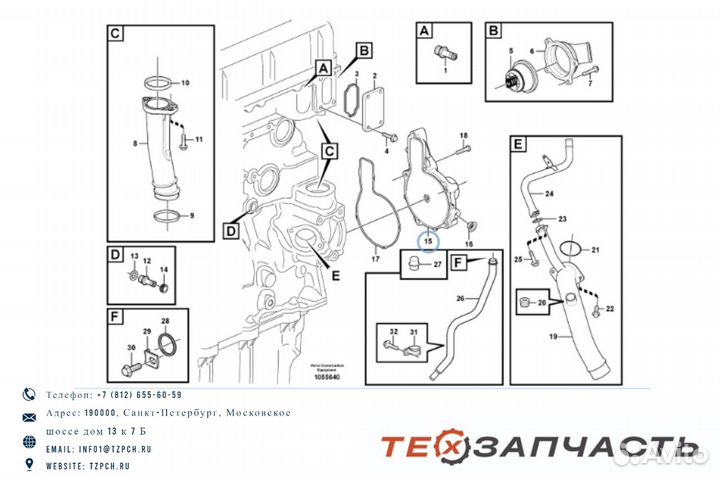 Водяной насос (Помпа) VOE22902431 / 22902431