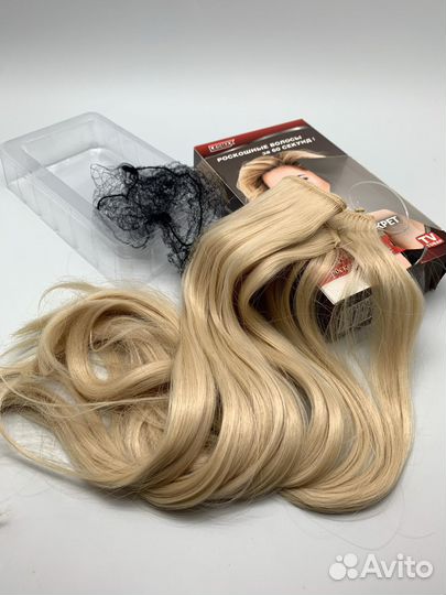 Накладные волосы блонд Волосы на резинке