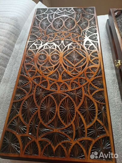 Нарды ручной работы со стеклом