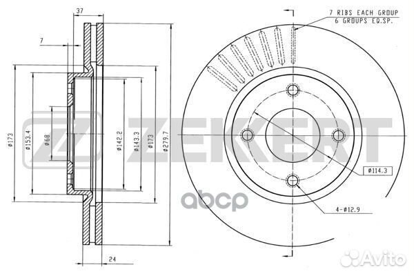 Диск торм. перед. Nissan Cube (Z12) 10- Tiida