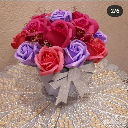 Букет из мыльных роз