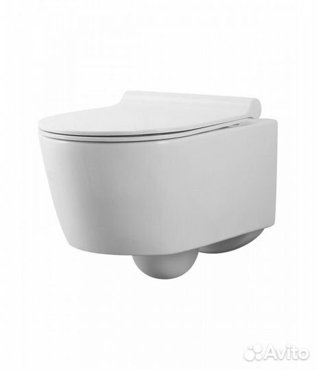 Унитаз подвесной с инсталляцией Agger ATI05100+APB244 белый, с крышкой микролифт, безободковый, с че