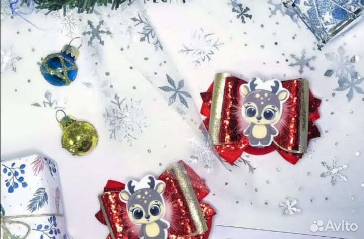 Новогодние бантики ждя волос