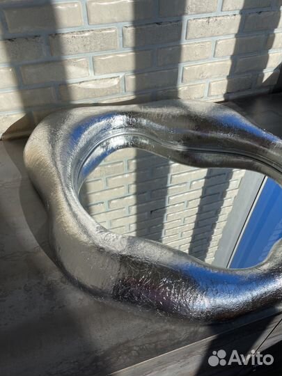 Зеркало дизайнерское фигурное серебряное 60х80