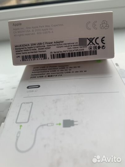 Новый Оригинальный Блок Питания Apple 20w