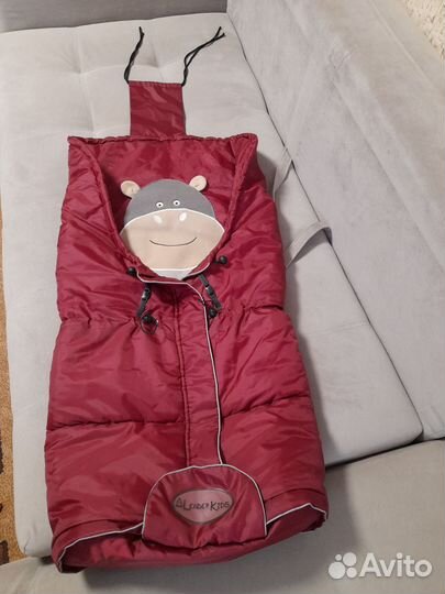 Зимний конверт в коляску на овчине leader kids