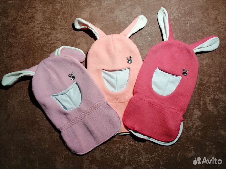Демисезонная шапка шлем для девочки новая