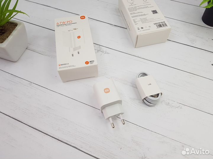 Быстрая зарядка для Xiaomi 67W 2 разъема