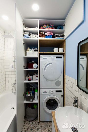 Шкаф в ванную комнату для стиральной машины