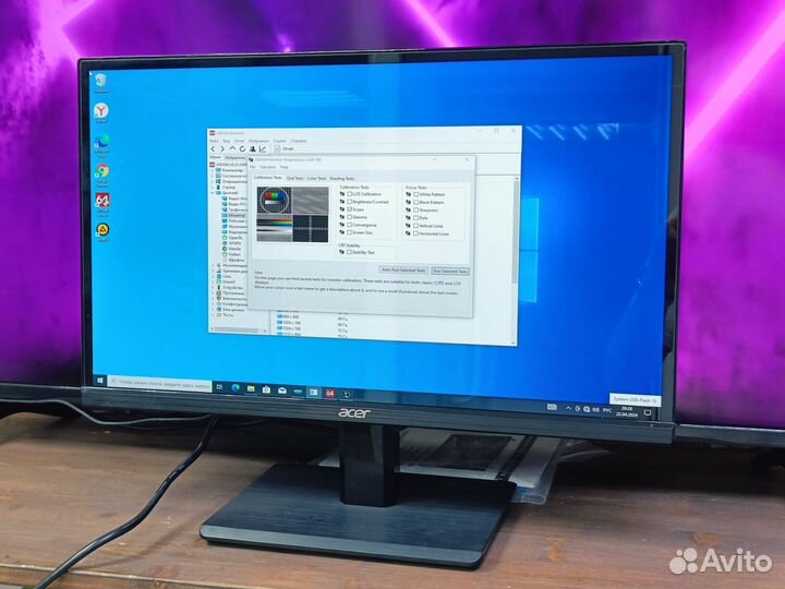Глянцевый монитор Acer E-IPS fullHD 75hz