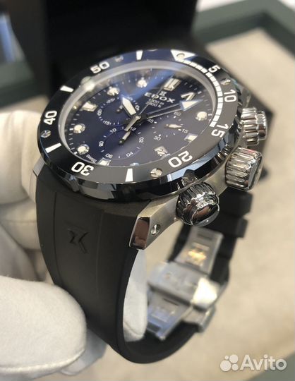 Edox CO-1 Chrono Titanium Blue Dial 45MM